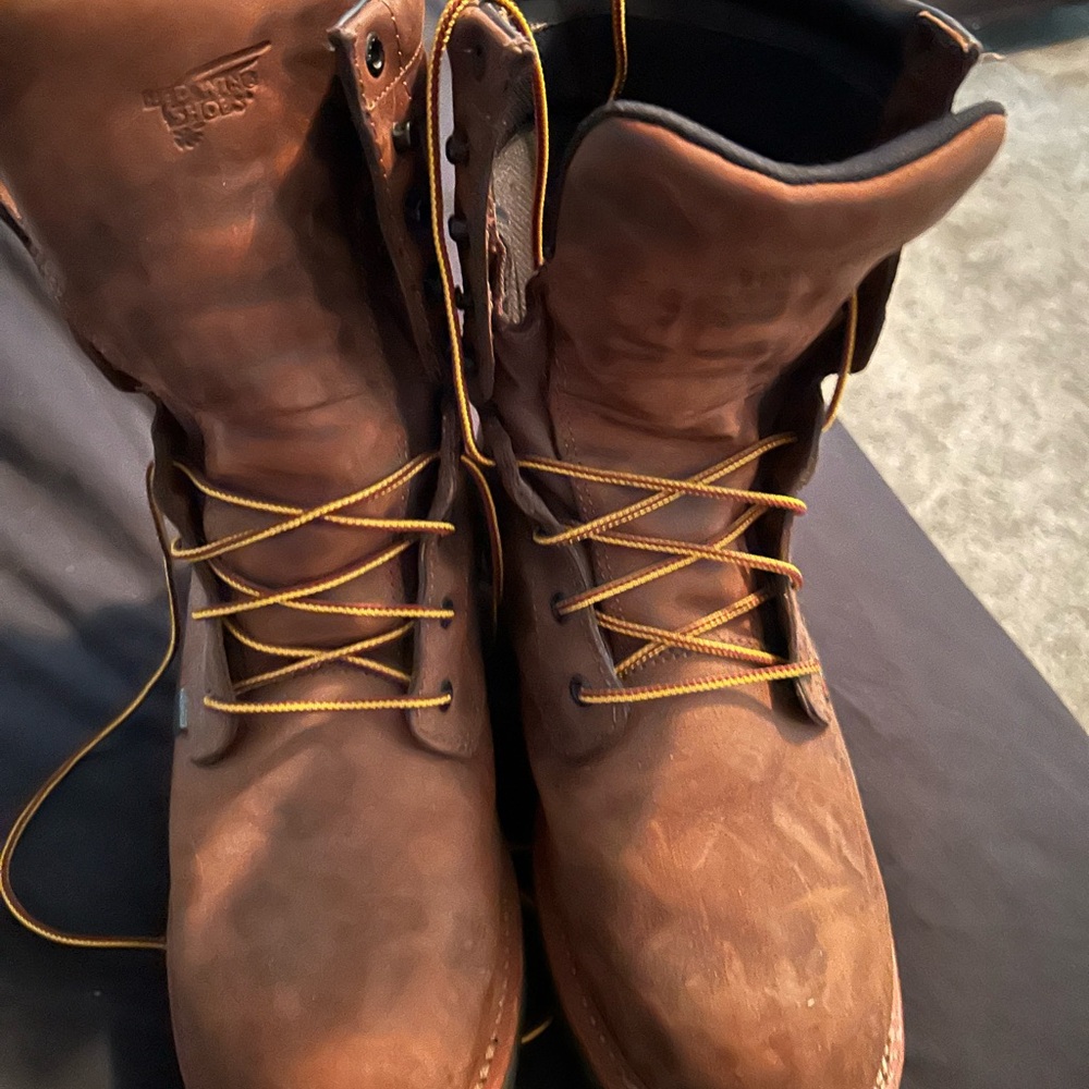 Red Wing Shoes Brown Leather Work Boots